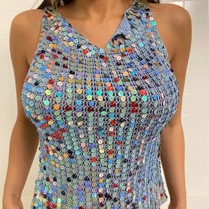 90’s mesh sequin top